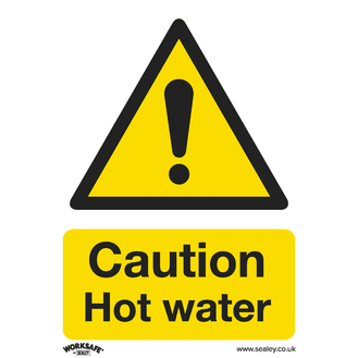 Sealey SS38V1 Warning Safety Sign - Caution Hot Water - Self-Adhesive Vinyl