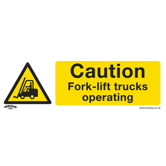 Sealey SS44V1 Warning Safety Sign - Caution Fork-Lift Trucks - Self-Adhesive Vinyl