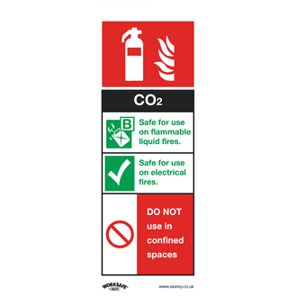 Sealey SS21V10 Safe Conditions Safety Sign - CO2 Fire Extinguisher - Self-Adhesive Vinyl - Pack of 10
