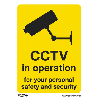 Sealey SS40P10 Warning Safety Sign - CCTV - Rigid Plastic - Pack of 10