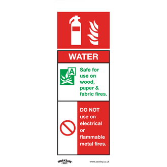 Sealey SS27V1 Safe Conditions Safety Sign - Water Fire Extinguisher - Self-Adhesive Vinyl