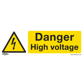 Sealey SS48V1 Warning Safety Sign - Danger High Voltage - Self-Adhesive Vinyl