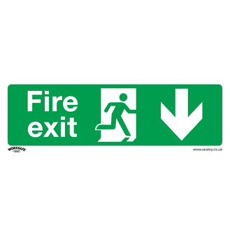 Sealey SS22V1 Safe Conditions Safety Sign - Fire Exit (Down) - Self-Adhesive Vinyl