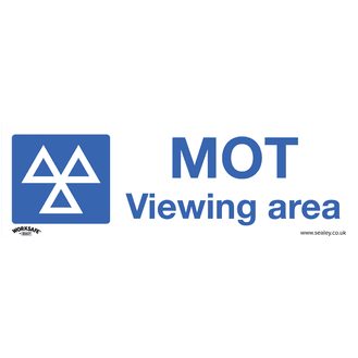 Sealey SS50V1 Warning Safety Sign - MOT Viewing Area - Self-Adhesive Vinyl