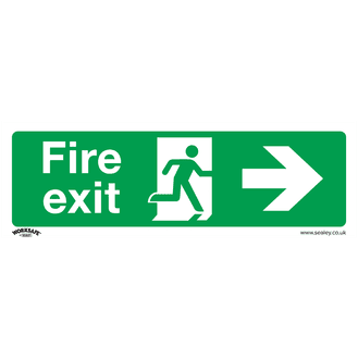 Sealey SS24P1 Safe Conditions Safety Sign - Fire Exit (Right) - Rigid Plastic