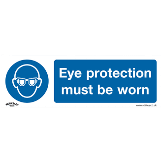 Sealey SS11V10 Mandatory Safety Sign - Eye Protection Must Be Worn - Self-Adhesive Vinyl - Pack of 10