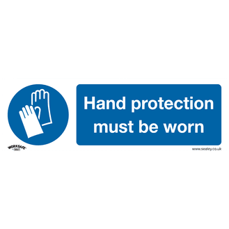 Sealey SS6V1 Mandatory Safety Sign - Hand Protection Must Be Worn - Self-Adhesive Vinyl