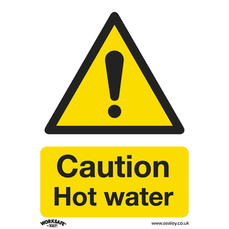 Sealey SS38P1 Warning Safety Sign - Caution Hot Water - Rigid Plastic
