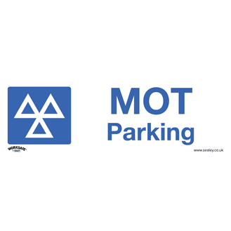 Sealey SS49V1 Warning Safety Sign - MOT Parking - Self-Adhesive Vinyl