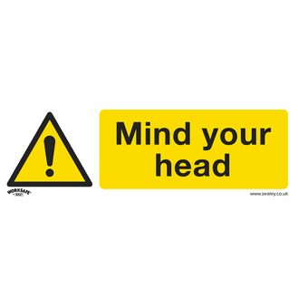Sealey SS39V1 Warning Safety Sign - Mind Your Head - Self-Adhesive Vinyl