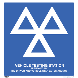 Sealey SS51A1 Warning Safety Sign - MOT Testing Station - Aluminium Composite