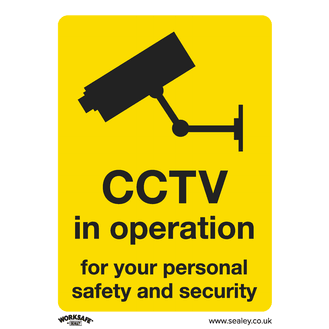 Sealey SS40V1 Warning Safety Sign - CCTV - Self-Adhesive Vinyl