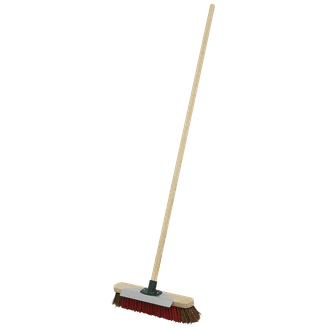 Sealey BM16SC Heavy-Duty Stiff/Hard Bristle Broom with Scraper 16"(405mm)