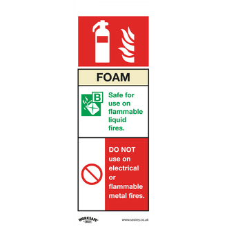 Sealey SS30P1 Safe Conditions Safety Sign - Foam Fire Extinguisher - Rigid Plastic