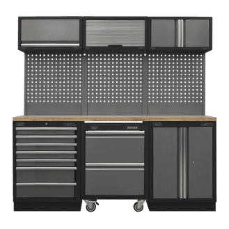Sealey APMSSTACK12W Superline Pro 2.04m Storage System - Pressed Wood Worktop