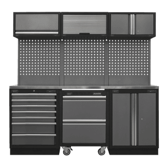 Sealey APMSSTACK12SS Superline Pro 2.04m Storage System - Stainless Steel Worktop