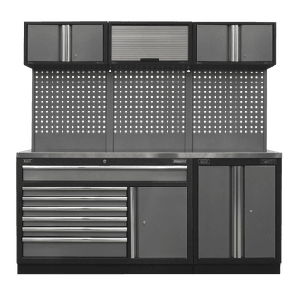 Sealey APMSSTACK11SS Superline Pro 2.04m Storage System - Stainless Steel Worktop
