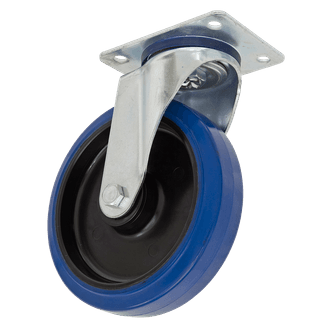 Sealey SCW3160SPEM Heavy-Duty Blue Elastic Rubber Swivel Castor Wheel Ø160mm - Trade