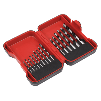 Sealey AK3715W Brad Point Wood Drill Bit Set 15pc