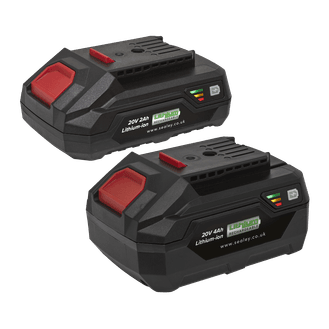 Sealey BK24 Power Tool Battery Pack 20V 2Ah &amp; 4Ah Kit for SV20 Series