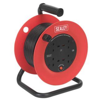Sealey CR25/1.5 Cable Reel 25m 4 x 230V 1.5mm² Heavy-Duty Thermal Trip
