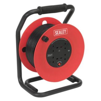 Sealey CR50/1.5 Cable Reel 50m 4 x 230V 1.5mm² Heavy-Duty Thermal Trip