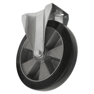 Sealey SCW5200FPEM Heavy-Duty Rubber Castor Wheel Fixed Plate Ø200mm - Trade