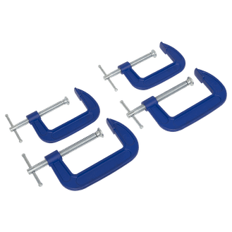 Sealey AK6003SET G-Clamp Set 4pc - 75mm &amp; 100mm