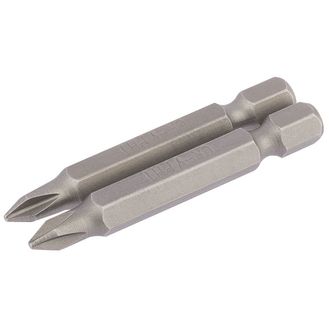 Draper 64232 Cross Slot Insert Bit, 1/4" Hex, 50mm Long, No.1 (Pack of 2)