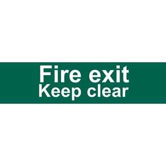 Draper 73221 Fire Exit Keep Clear' Safety Sign, 200 x 50mm