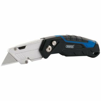 Draper 70361 Folding Trimming Knife with Belt Clip &amp; Storage Compartment