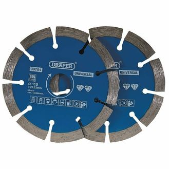 Draper 99794 Segmented Diamond Blade, 115mm (Pack of 2)