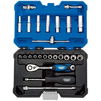 Draper 16443 Draper Expert Metric Socket Set, 1/4" Sq. Dr. (25 Piece)