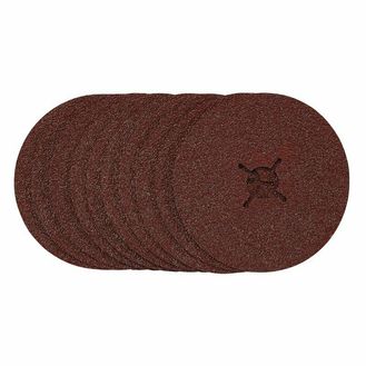 Draper 68628 Fibre Sanding Discs, 125mm, 36 Grit, (Pack of 10)