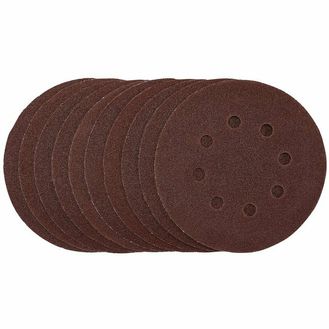 Draper 54755 Sanding Discs, 125mm, Hook &amp; Loop, 80 Grit, (Pack of 10)