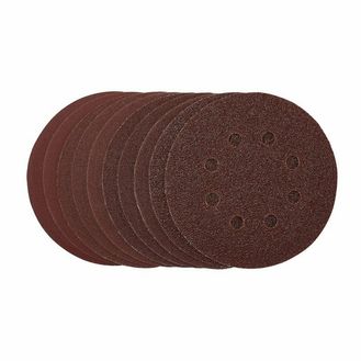 Draper 54759 Sanding Discs, 125mm, Hook &amp; Loop, Assorted Grit, (Pack of 10)