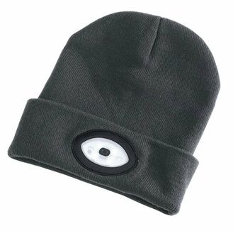 Draper 99522 Beanie Hat with Rechargeable Torch, One Size, 1W, 100 Lumens, Grey