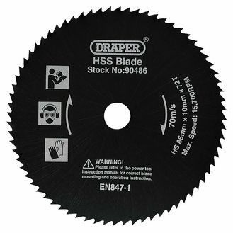 Draper 90486 HSS Saw Blade, 85mm