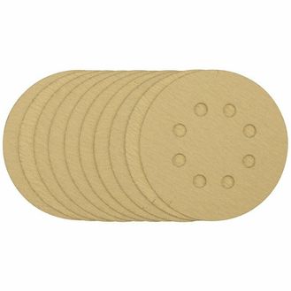 Draper 58111 Gold Sanding Discs with Hook &amp; Loop, 125mm, 120 Grit (Pack of 10)