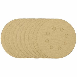 Draper 58113 Gold Sanding Discs with Hook &amp; Loop, 125mm, 180 Grit (Pack of 10)