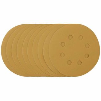 Draper 59856 Gold Sanding Discs with Hook &amp; Loop, 125mm, 400 Grit (Pack of 10)