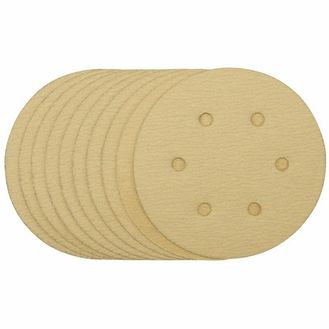 Draper 64025 Gold Sanding Discs with Hook &amp; Loop, 150mm, 120 Grit (Pack of 10)