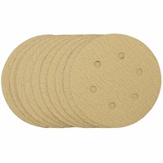 Draper 64240 Gold Sanding Discs with Hook &amp; Loop, 150mm, 180 Grit (Pack of 10)