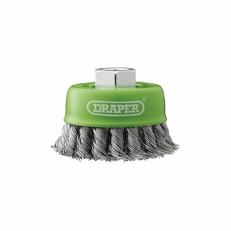 Draper 08054 Stainless-Steel Twist-Knot Wire Cup Brush, 75mm, M14