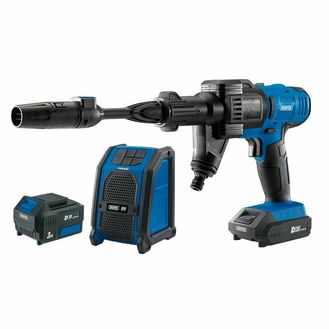 Draper 94796 D20 20V Pressure Washer, D20 20V Wireless Speaker with 1x 2Ah and 1x 3Ah