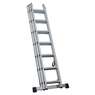 Sealey ACL307 Aluminium Extension Combination Ladder 3x7 EN 131