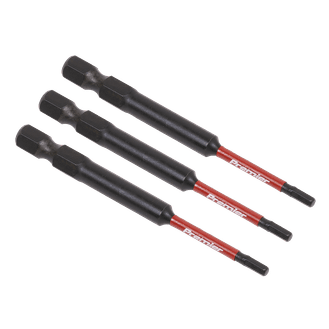 Sealey AK8260 Hex 2.5mm Impact Power Tool Bits 75mm - 3pc