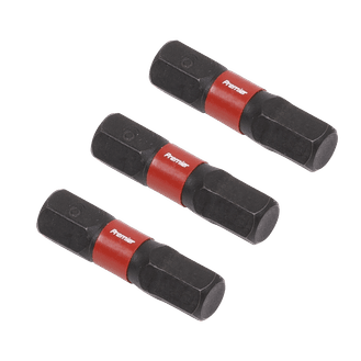 Sealey AK8214 Hex 6mm Impact Power Tool Bits 25mm - 3pc