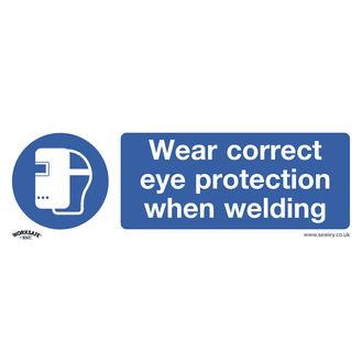 Sealey SS54V1 Mandatory Safety Sign - Wear Eye Protection When Welding - Self-Adhesive Vinyl