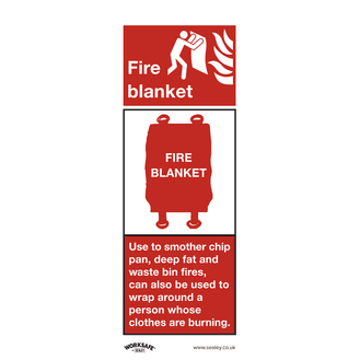 Sealey SS53V1 Safe Conditions Safety Sign - Fire Blanket - Self-Adhesive Vinyl